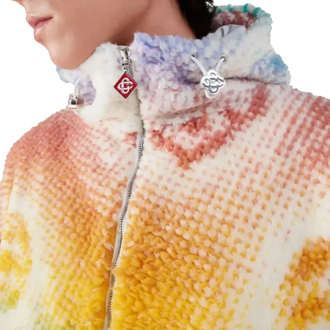 Chaqueta de felpa con monograma en semitonos