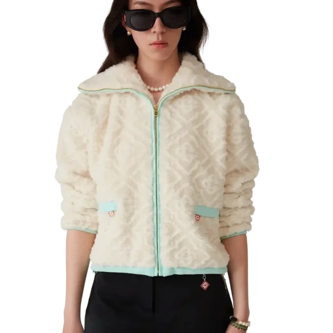 Chaqueta de forro polar jacquard Monogram