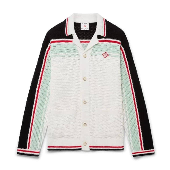 Chaqueta de ganchillo de algodón estilo tenis Chaqueta de ganchillo de algodón estilo tenis