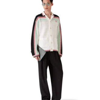 Chaqueta de ganchillo de algodón estilo tenis