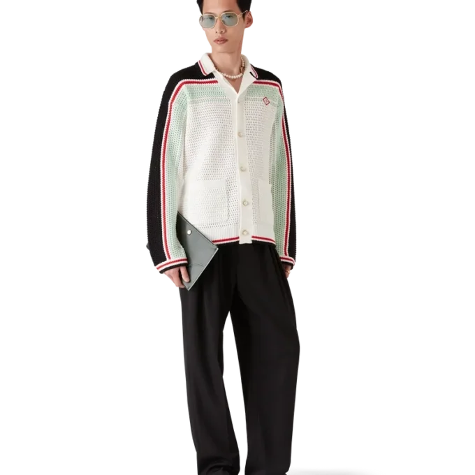 Chaqueta de ganchillo de algodón estilo tenis Chaqueta de ganchillo de algodón estilo tenis