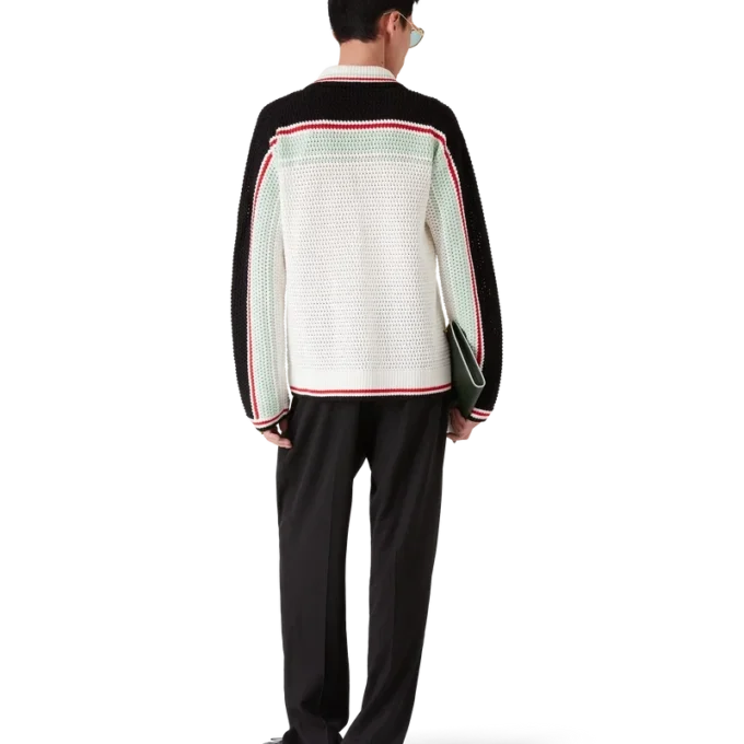 Chaqueta de ganchillo de algodón estilo tenis Chaqueta de ganchillo de algodón estilo tenis