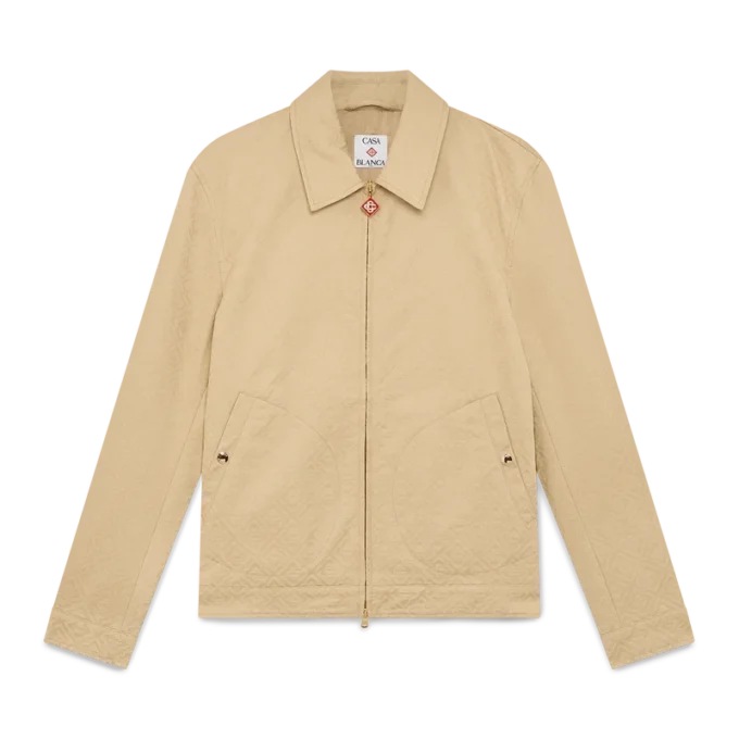 Chaqueta de jacquard con monograma de algodón