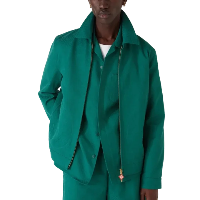 Chaqueta de jacquard con monograma de algodón