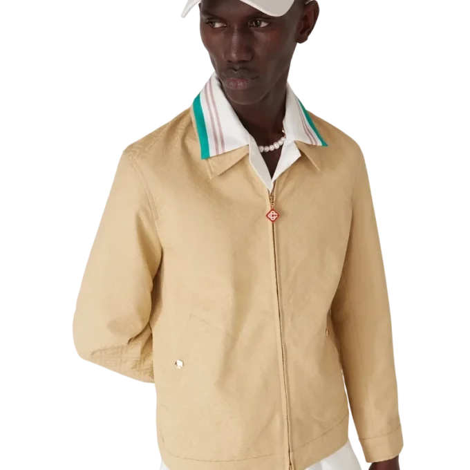 Chaqueta de jacquard con monograma de algodón