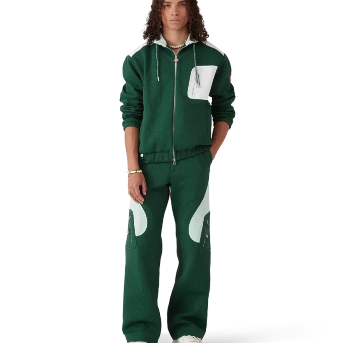 Chaqueta de jacquard de monograma de nailon