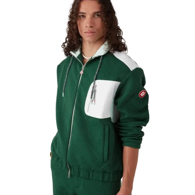 Chaqueta de jacquard de monograma de nailon