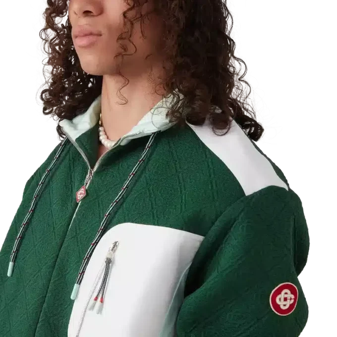 Chaqueta de jacquard de monograma de nailon