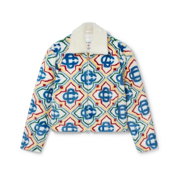 Chaqueta de piel sintética jacquard