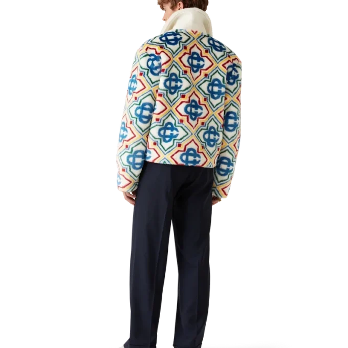 Chaqueta de piel sintética jacquard