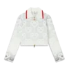 Chaqueta de rizo con monograma de corazones degradado