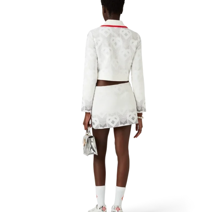 Falda de rizo con monograma de corazones degradado