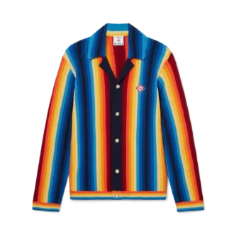 Chaqueta de rizo con rayas degradadas