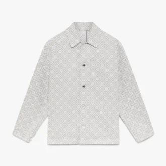 Chaqueta de trabajo gris con monograma