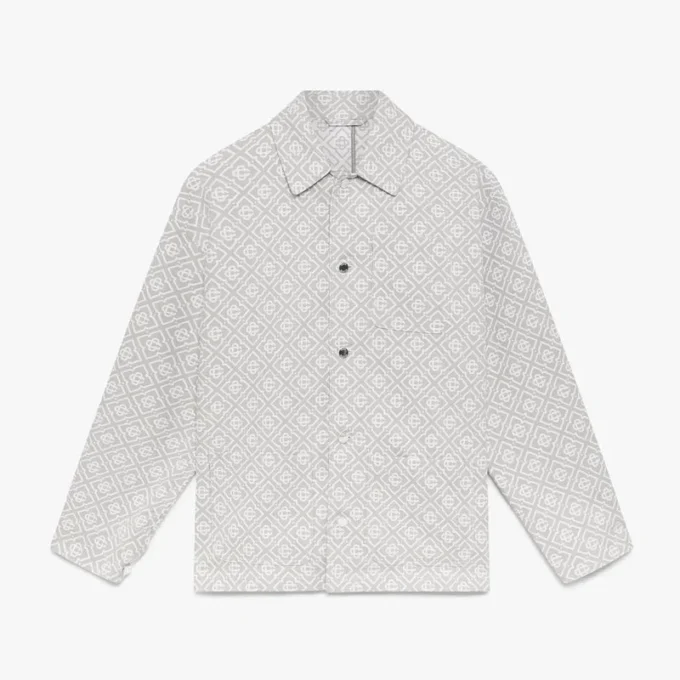 Chaqueta de trabajo gris con monograma