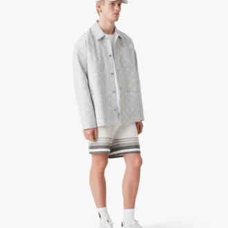 Chaqueta de trabajo gris con monograma