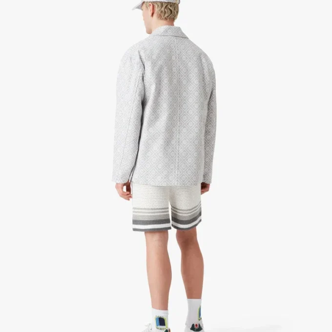 Chaqueta de trabajo gris con monograma