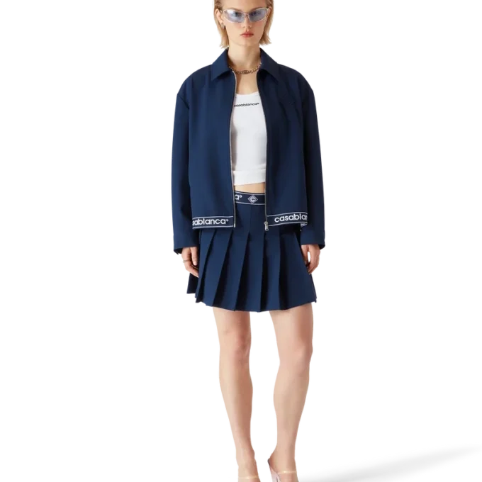 Chaqueta de traje de lana azul marino