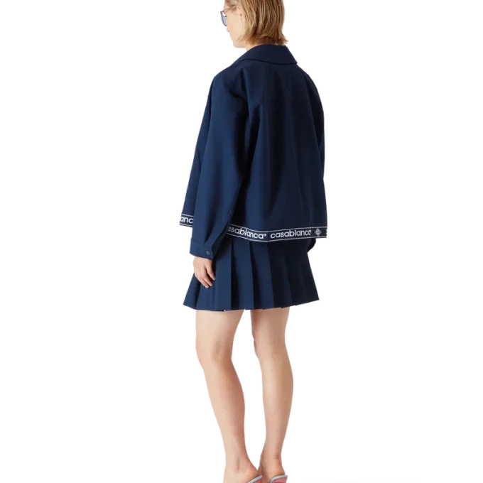 Chaqueta de traje de lana azul marino