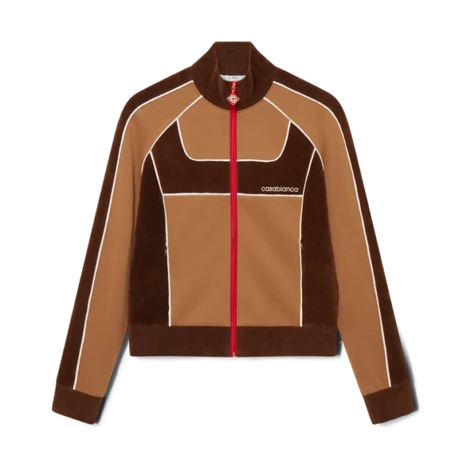 Chaqueta deportiva con paneles de chenilla