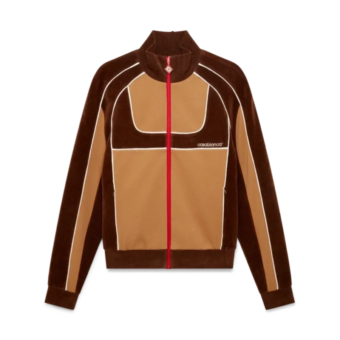 Chaqueta deportiva con paneles de chenilla