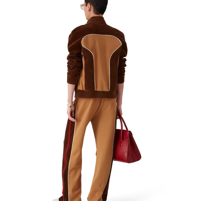 Chaqueta deportiva con paneles de chenilla