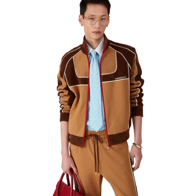 Chaqueta deportiva con paneles de chenilla