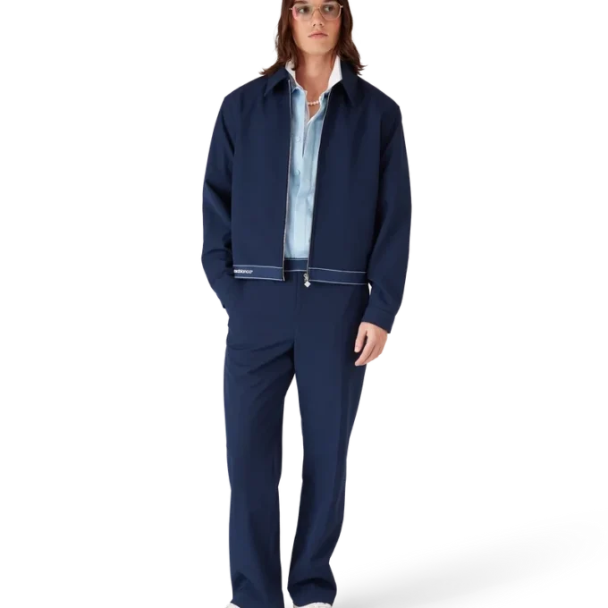 Chaqueta deportiva de lana azul marino