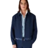 Chaqueta deportiva de lana azul marino