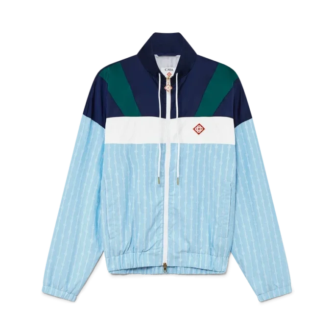 Chaqueta deportiva de nailon a rayas