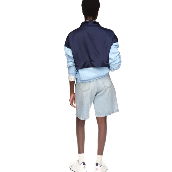 Chaqueta deportiva de nailon a rayas