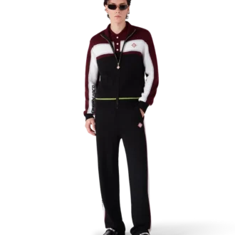 Chaqueta deportiva de punto de merino a rayas