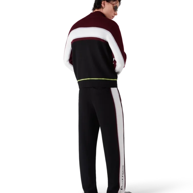 Chaqueta deportiva de punto de merino a rayas