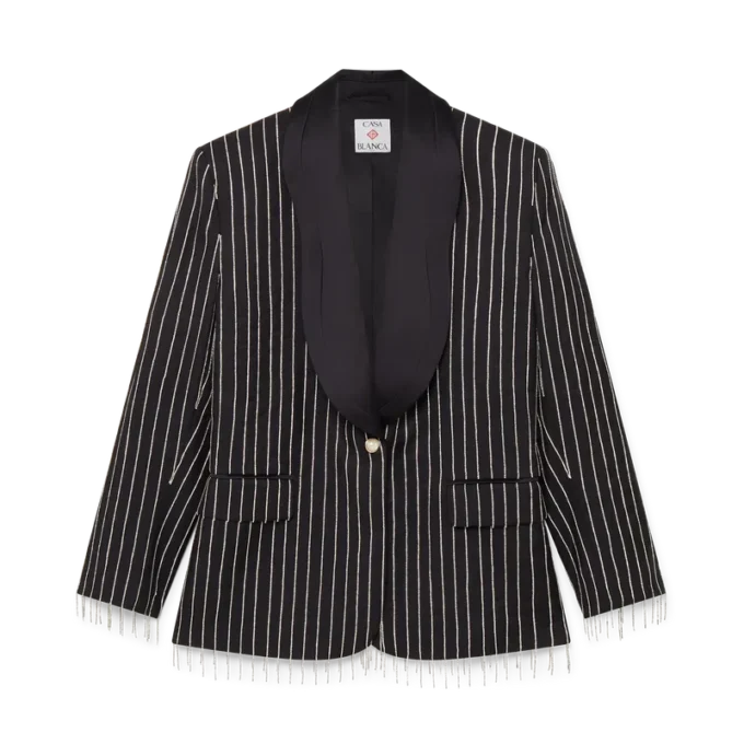 Chaqueta entallada con adornos de cristales