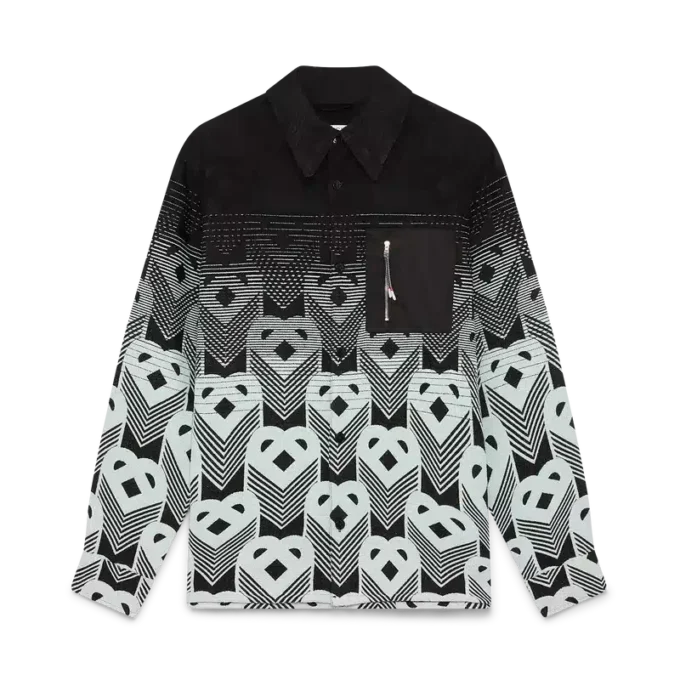 Chaqueta tipo shacket con monograma degradado