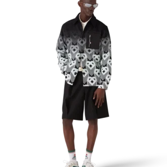 Chaqueta tipo shacket con monograma degradado