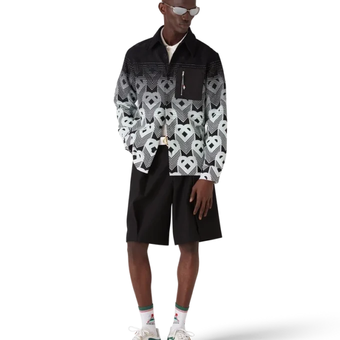 Chaqueta tipo shacket con monograma degradado