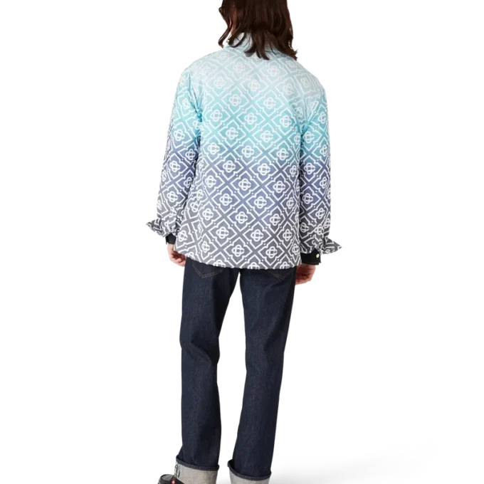 Chaqueta tipo shacket de jacquard con degradado Monogram Chaqueta tipo shacket de jacquard con degradado Monogram