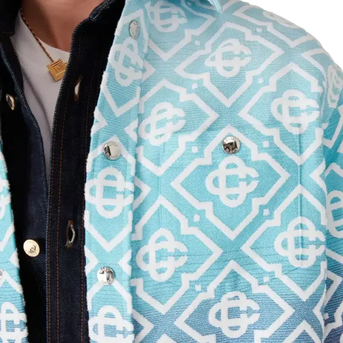 Chaqueta tipo shacket de jacquard con degradado Monogram Chaqueta tipo shacket de jacquard con degradado Monogram
