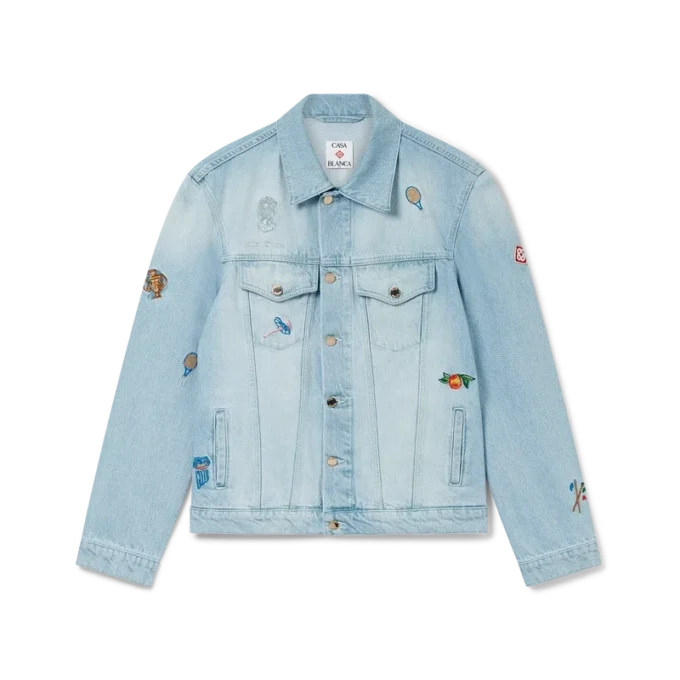 Chaqueta vaquera con motivo bordado