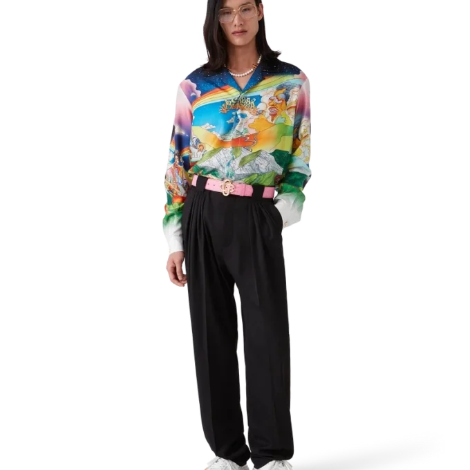 Cinturón rosa con logotipo CC en relieve