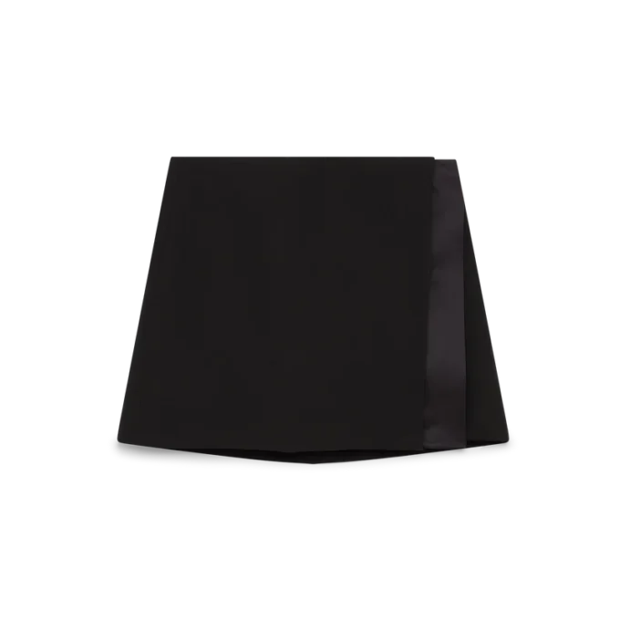 Falda cruzada de sastrería de lana