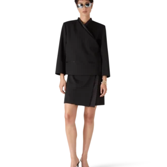 Falda cruzada de sastrería de lana