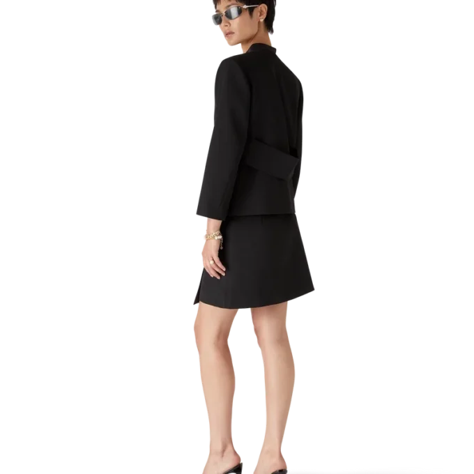 Falda cruzada de sastrería de lana