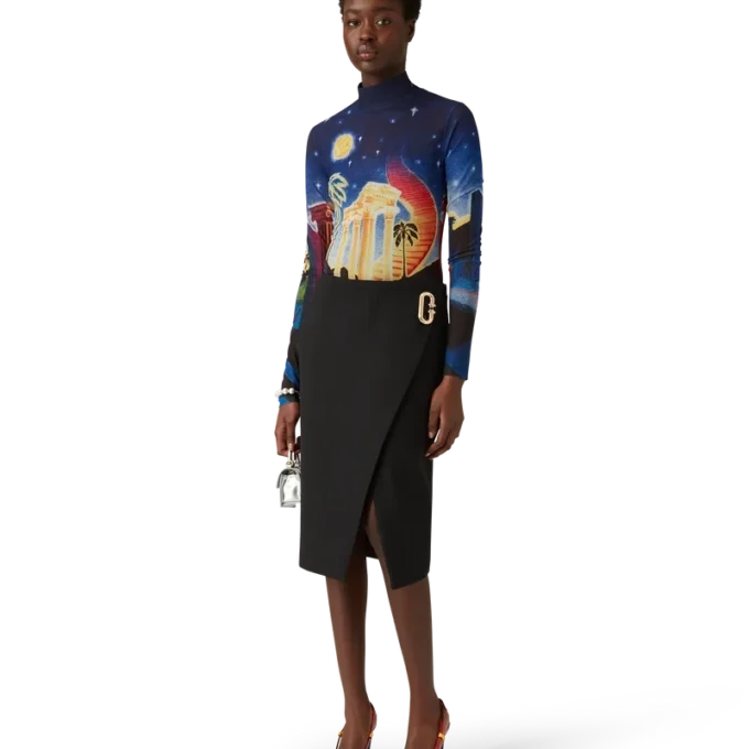 Falda cruzada entallada