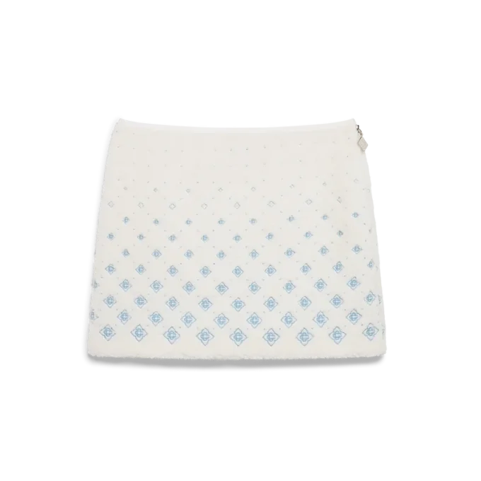 Falda de felpa con monograma degradado bordado