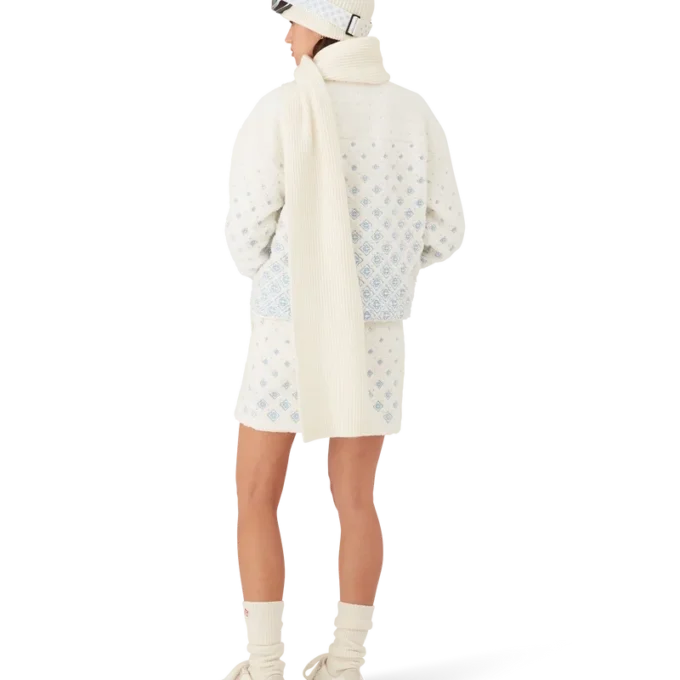 Falda de felpa con monograma degradado bordado