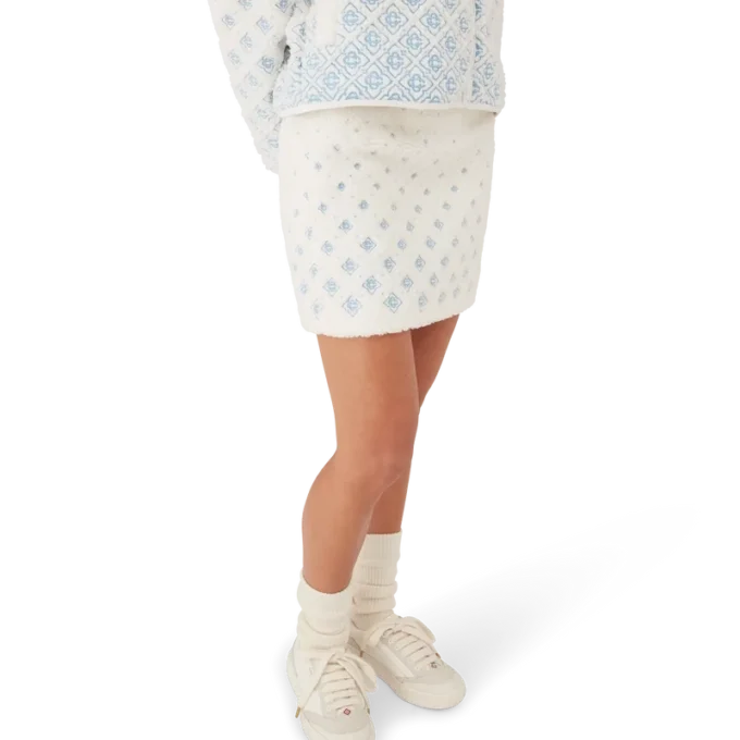 Falda de felpa con monograma degradado bordado