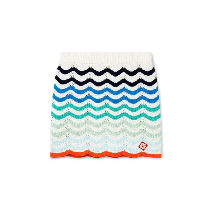 Falda de ganchillo con estampado degradado Falda de ganchillo con estampado degradado