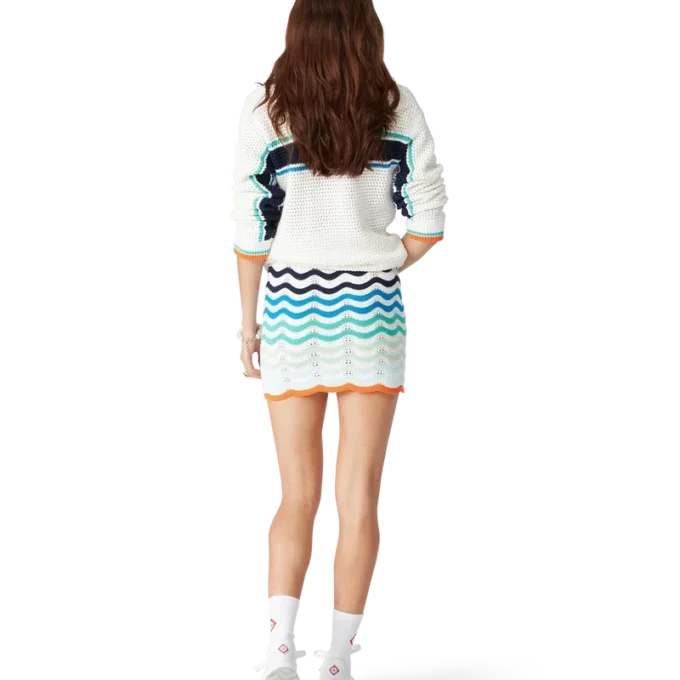 Falda de ganchillo con estampado degradado Falda de ganchillo con estampado degradado